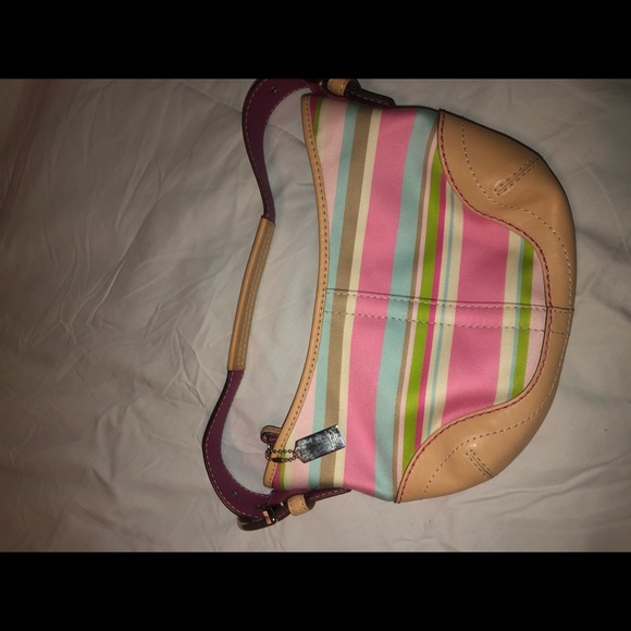 Tan and pink coach purse - Picture 3 of 3